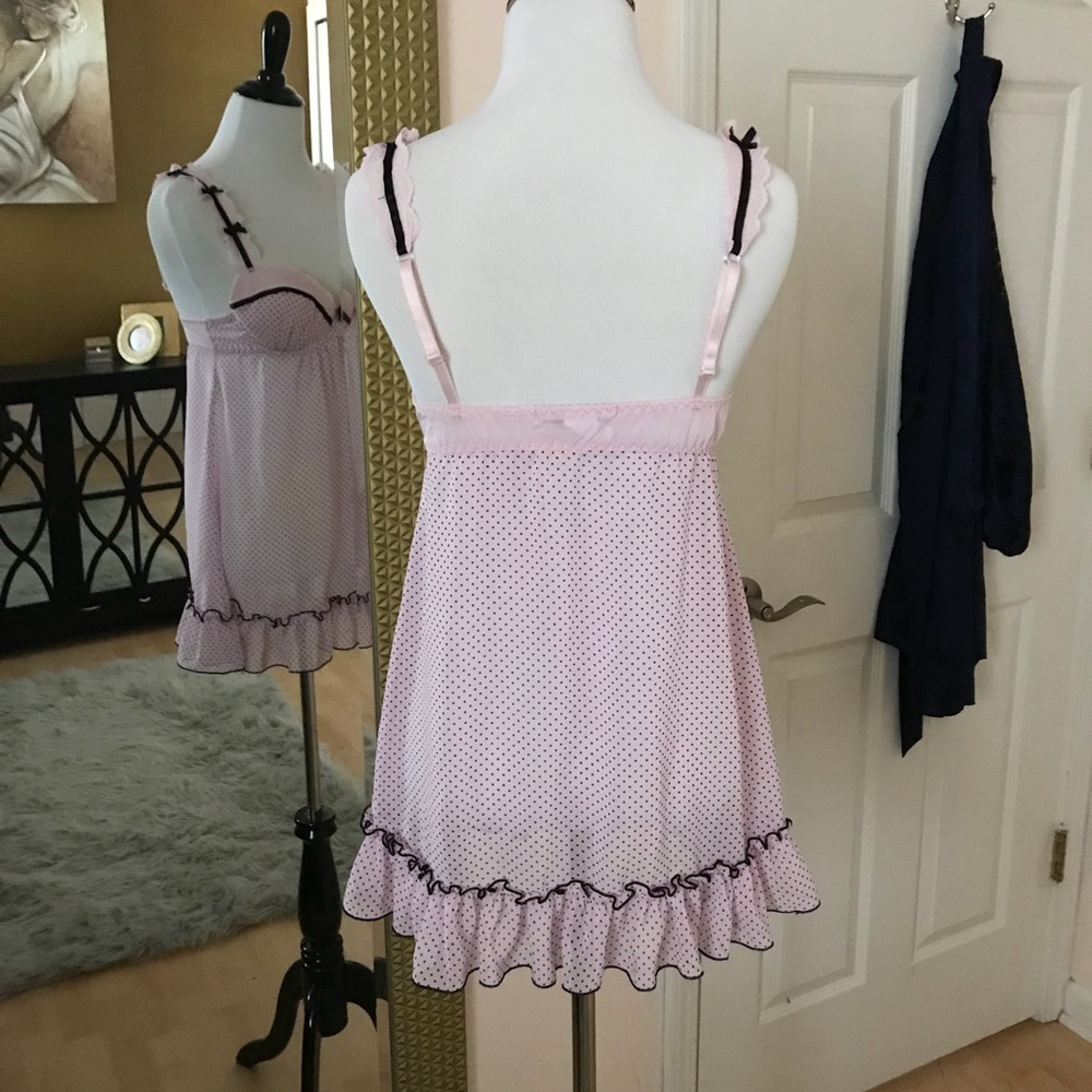 Linea Donatella pink & black babydoll chemise - Picture 4 of 5